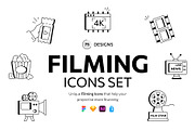 Filming Icons, an Outline Icon by Prosymbols (Thumbnail 1 of 7)