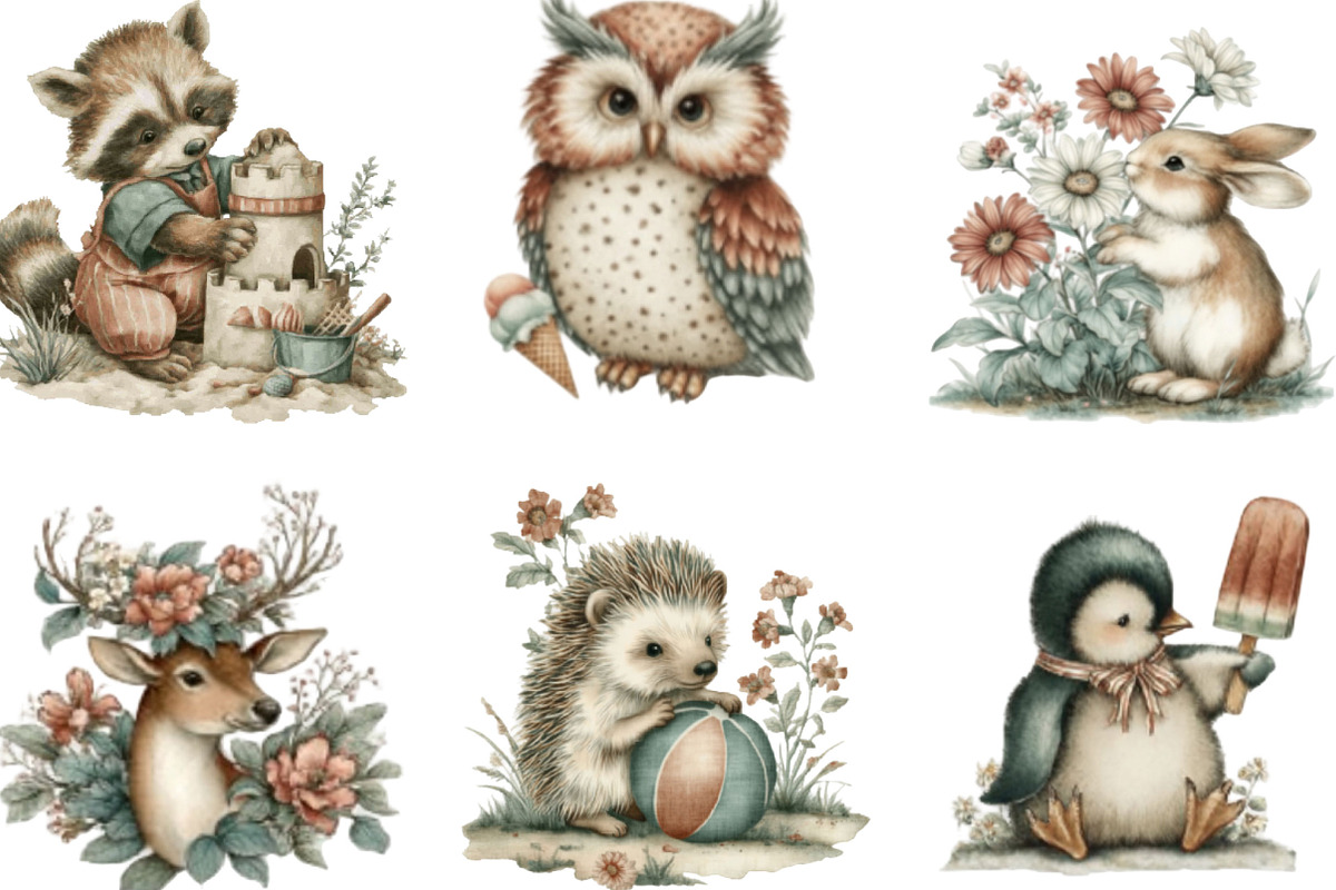 Whimsical Summer Animals Clipart, an Illustration by Designking (Photo 5 of 5)