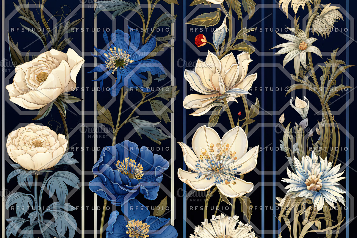 FUSION CHINOISERIE. Seamless Pack, a Texture Illustration by RefinedFantasyStudio (Photo 7 of 9)