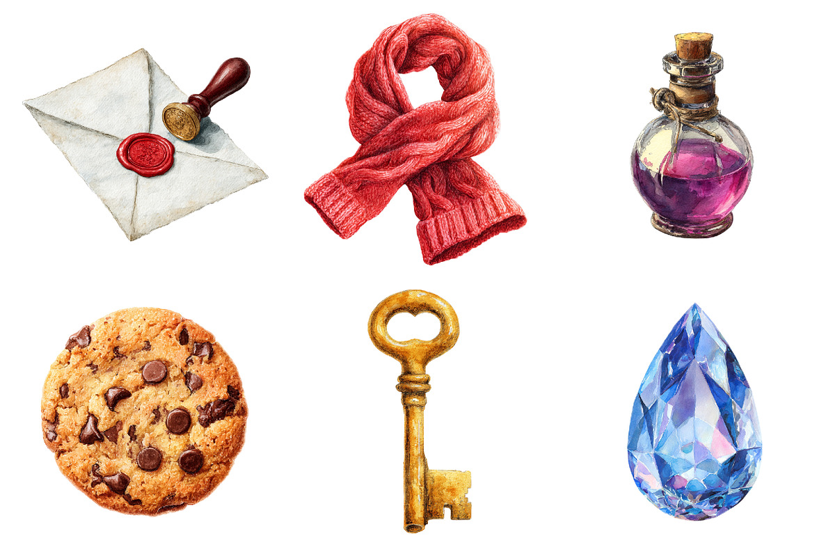 Watercolor Wizard School Clipart, an Illustration by Design Market (Photo 2 of 3)