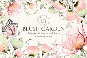 Transparent Blush Garden Watercolor