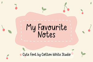 My Favourite Notes, a Handwritten Font by Sofia Skoog
