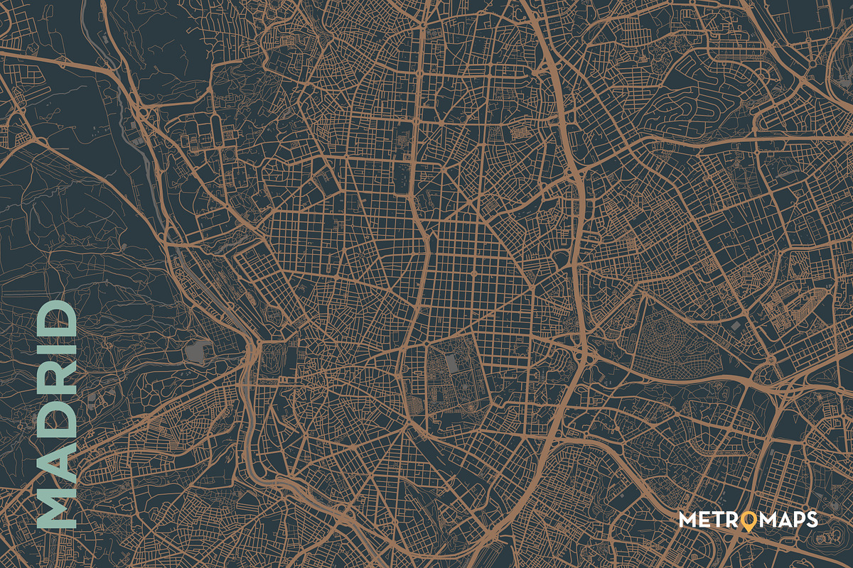 MAP SET - Blue/Bronze - 6 Maps, a Graphic by MetroMaps (Photo 3 of 7)