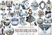 Silver Halloween Clipart, an Illustration by OK Design (Thumbnail 1 of 5)