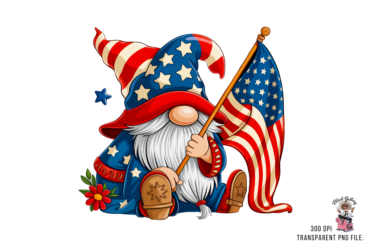 4th of July Gnome Clipart Png Bundle, an Illustration by Clipart Bloom (Photo 9 of 11)