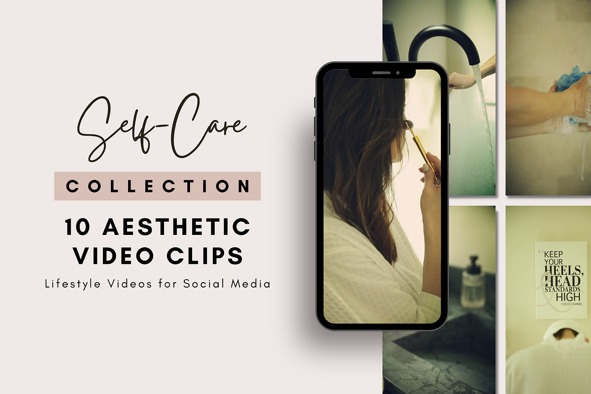 Self-Care: 10 Aesthetic Video Clips, a Social Media Template by sociallyswanky (Photo 1 of 5)