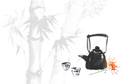 Sumi-e ink painting. Tea ceremony., a Food Illustration by Elina_Li (Thumbnail 13 of 17)