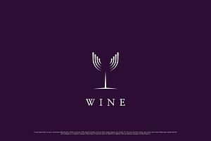 Wine Glass Silhouette Logo Design, a Branding & Logo Template by Morvana Crew