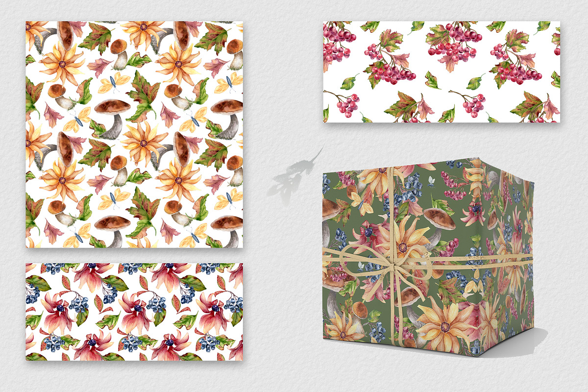 Autumn flowers watercolor clipart, an Illustration by Kate Lanbina (Photo 19 of 22)