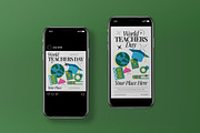 Gray World Teacher Day Flyer Set, a Flyer Template by graphicook (Thumbnail 3 of 3)