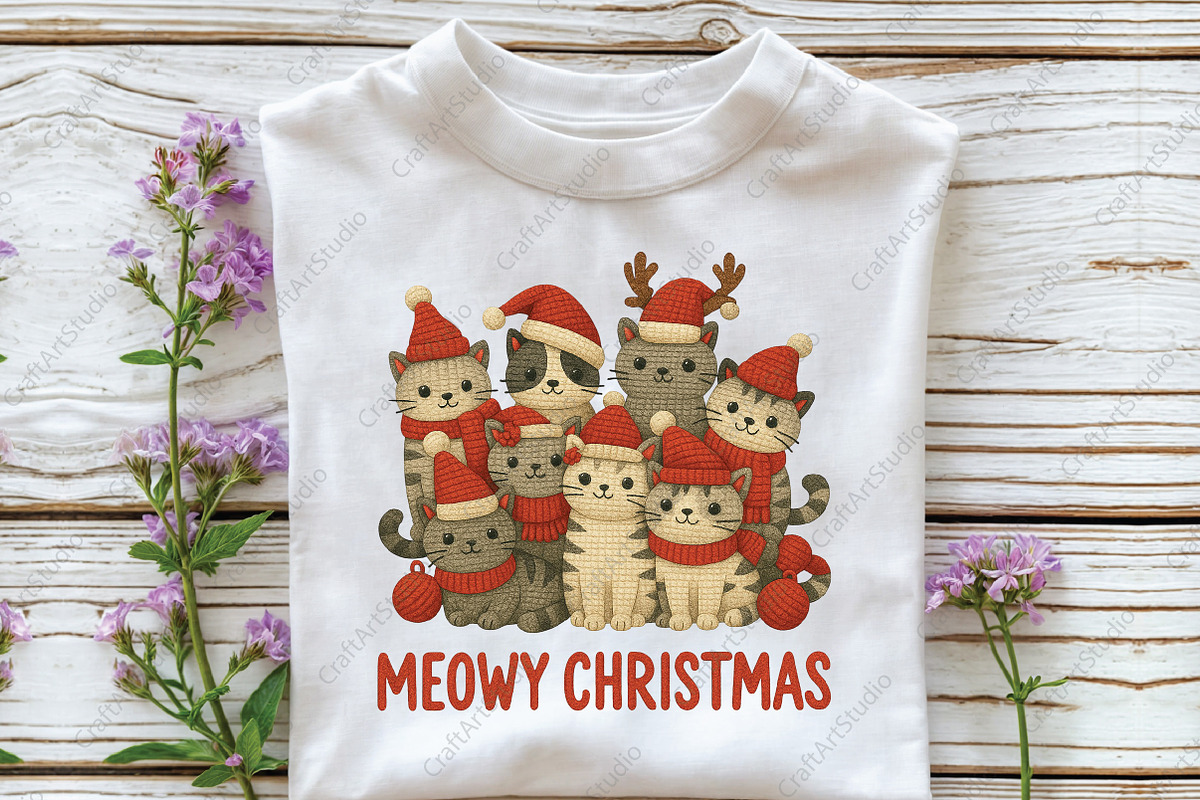 Meowy Christmas Cat Crochet PNG, an Illustration by CraftArtStudio (Photo 3 of 4)