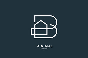 Monogram B logo with a house, a Branding & Logo Template by idesign_4u