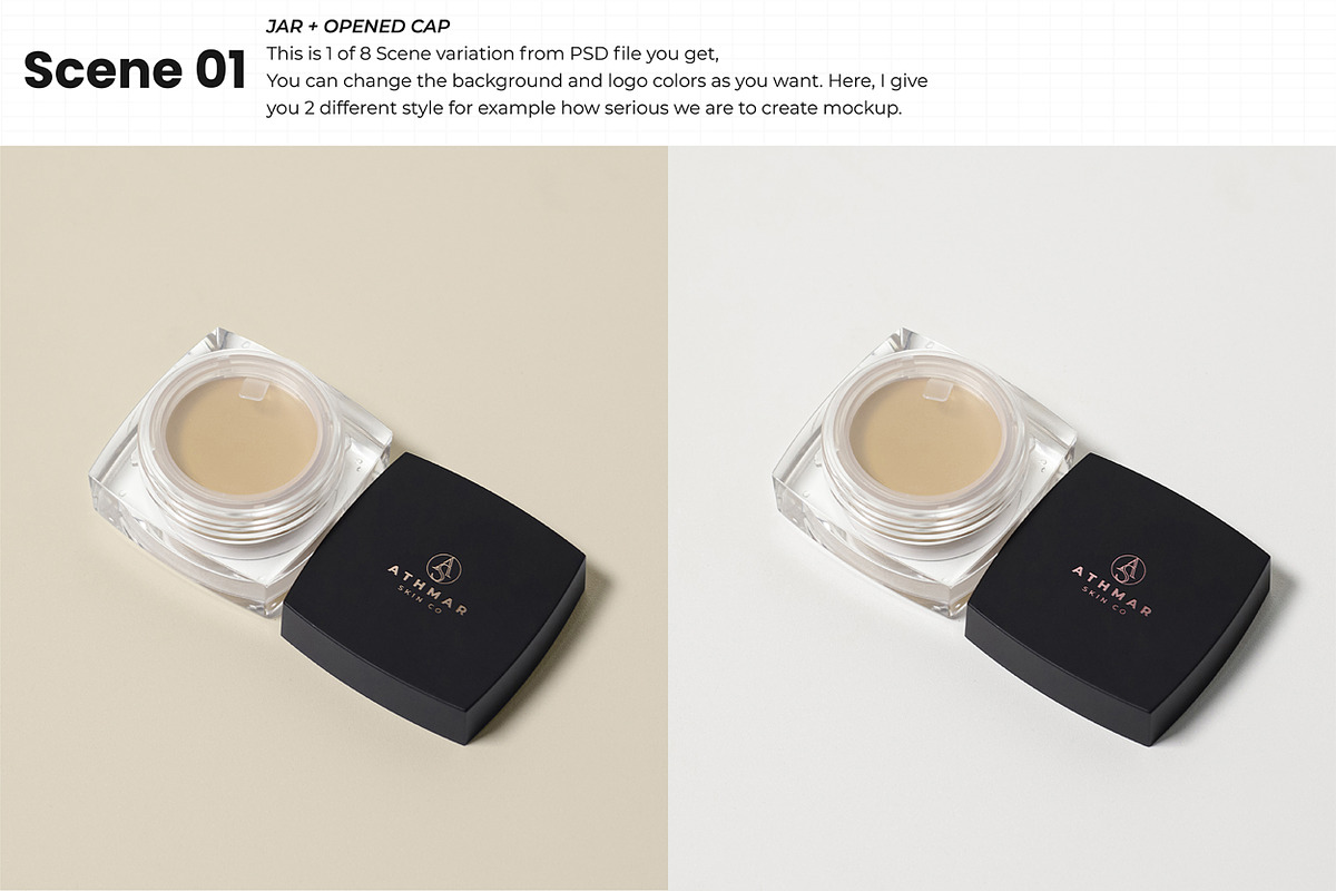 Cosmetic Cream jar mockup set, a Packaging Mockup by Assyat (Photo 3 of 10)
