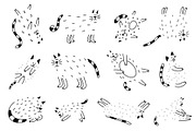 Abstract CATS Cliparts, an Animal Illustration by Panna Limon Store (Thumbnail 5 of 8)