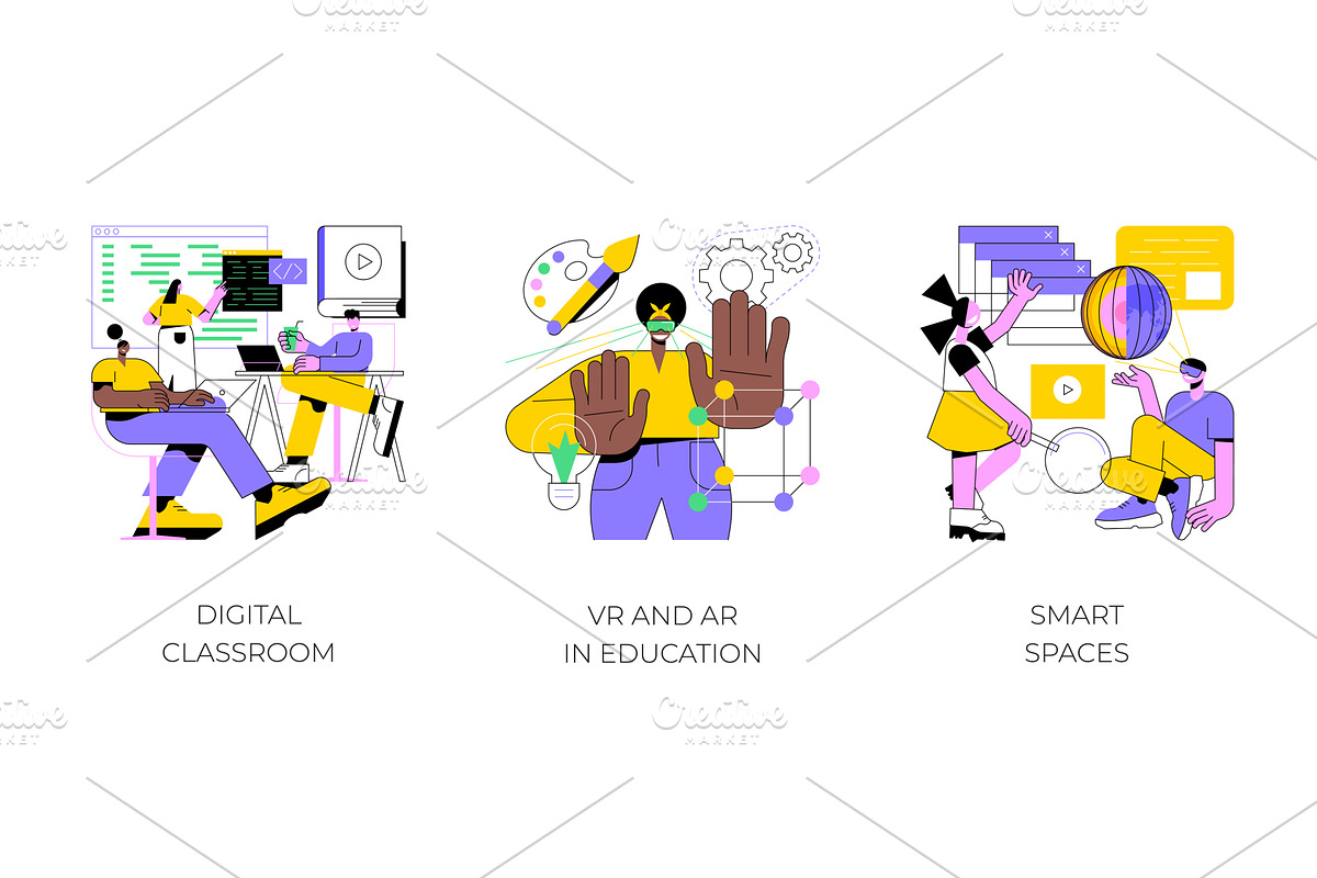 Interactive learning abstract, an Education Illustration by Visual ...