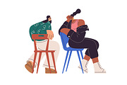 People sit on chairs and talk set, a Person Illustration by Good Studio (Thumbnail 6 of 7)