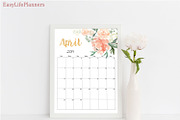 Wall Calendar 2018 2019 Letter Size, a Templates & Theme by EasyLifePlanners (Thumbnail 8 of 10)