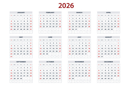 Quarter calendar template for 2026, a Texture Illustration by Golden Sikorka