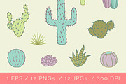 Cactus Plants Vector Clip Art, an Illustration by Digital Sugar (Thumbnail 3 of 4)