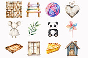 Watercolor Rustic Atelier Clipart, an Illustration by Design Market (Thumbnail 2 of 5)