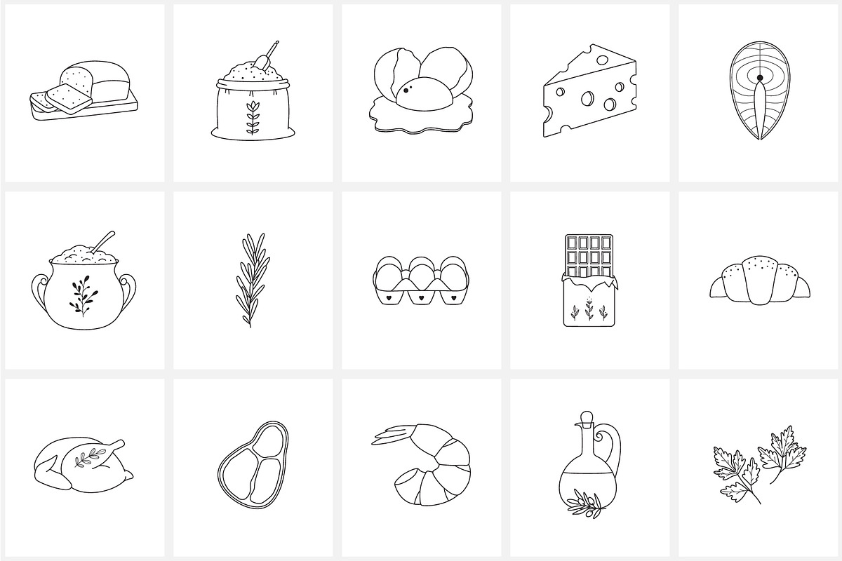 Kitchen & Cooking Icons, an Outline Icon by NatalieArtShop (Photo 10 of 16)