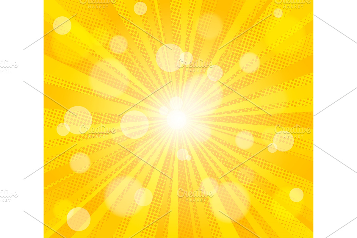 Comic yellow sun rays, an Illustration by Things for designers