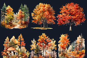 Fall Woodland Forest Clipart