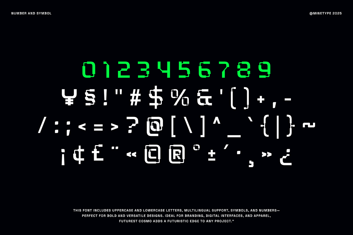 Futurest Cosmo – Futuristic Font, a Sans Serif Font by Mine Type Lab (Photo 6 of 10)