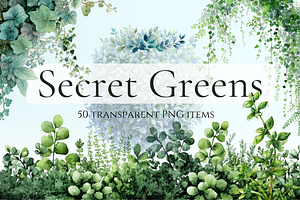 Secret Greens Watercolor Collection
