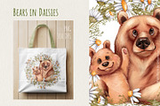 Bears in Daisies Clipart PNG, an Animal Illustration by Gribanessa (Thumbnail 1 of 4)