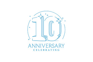 Anniversary 10. 3d number ten