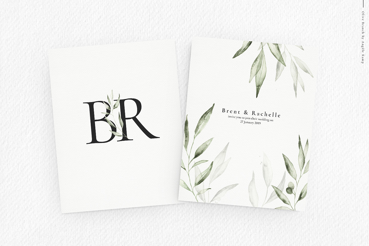 Olive branch watercolor illustration, an Illustration by Angele Kamp (Photo 2 of 13)