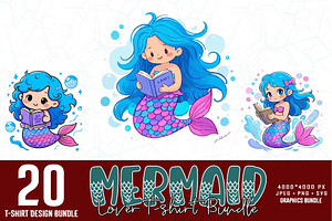 Cute Mermaid SVG Design Bundle, an Illustration by Sofia's Fashion