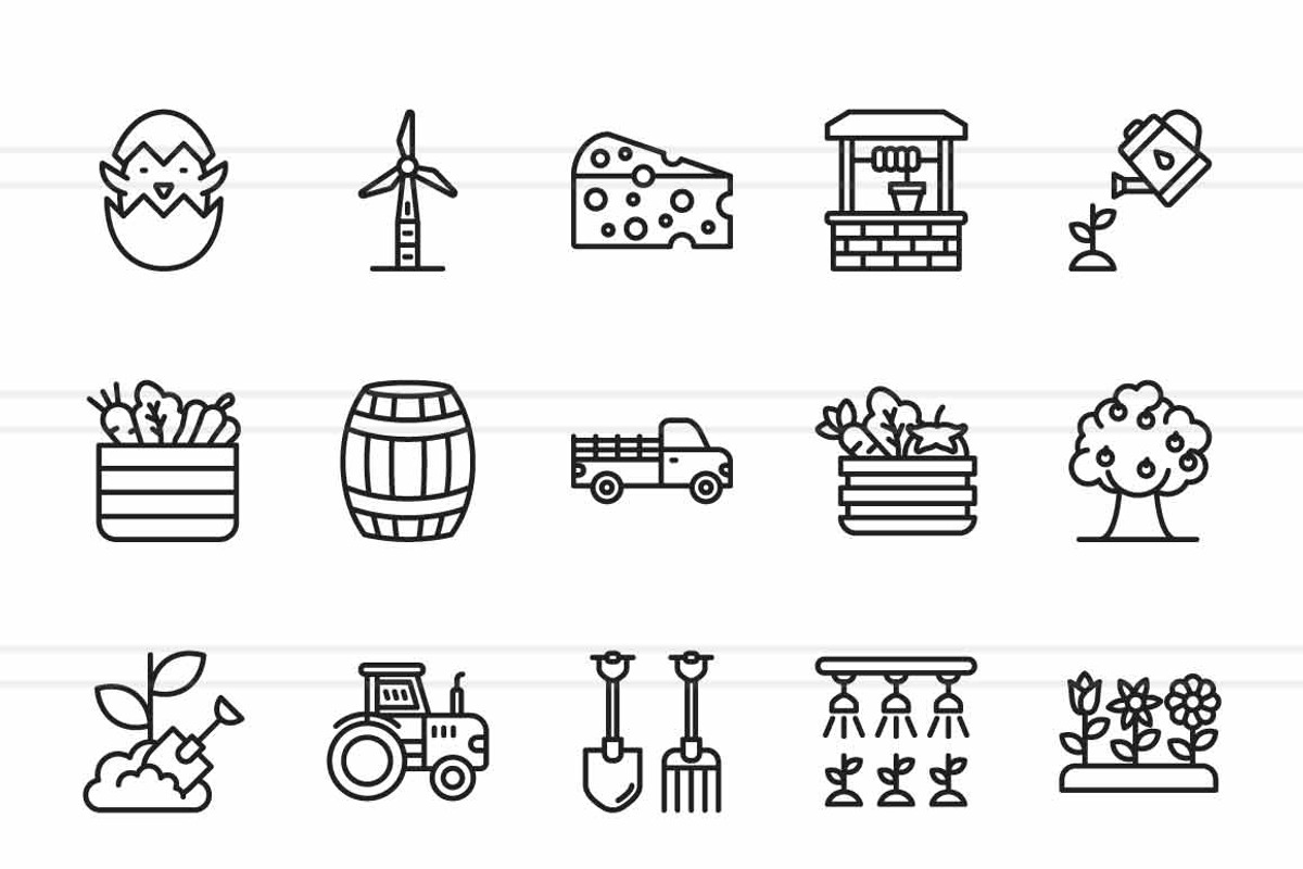 Village Line Icons, an Icon by IconBunny (Photo 2 of 2)