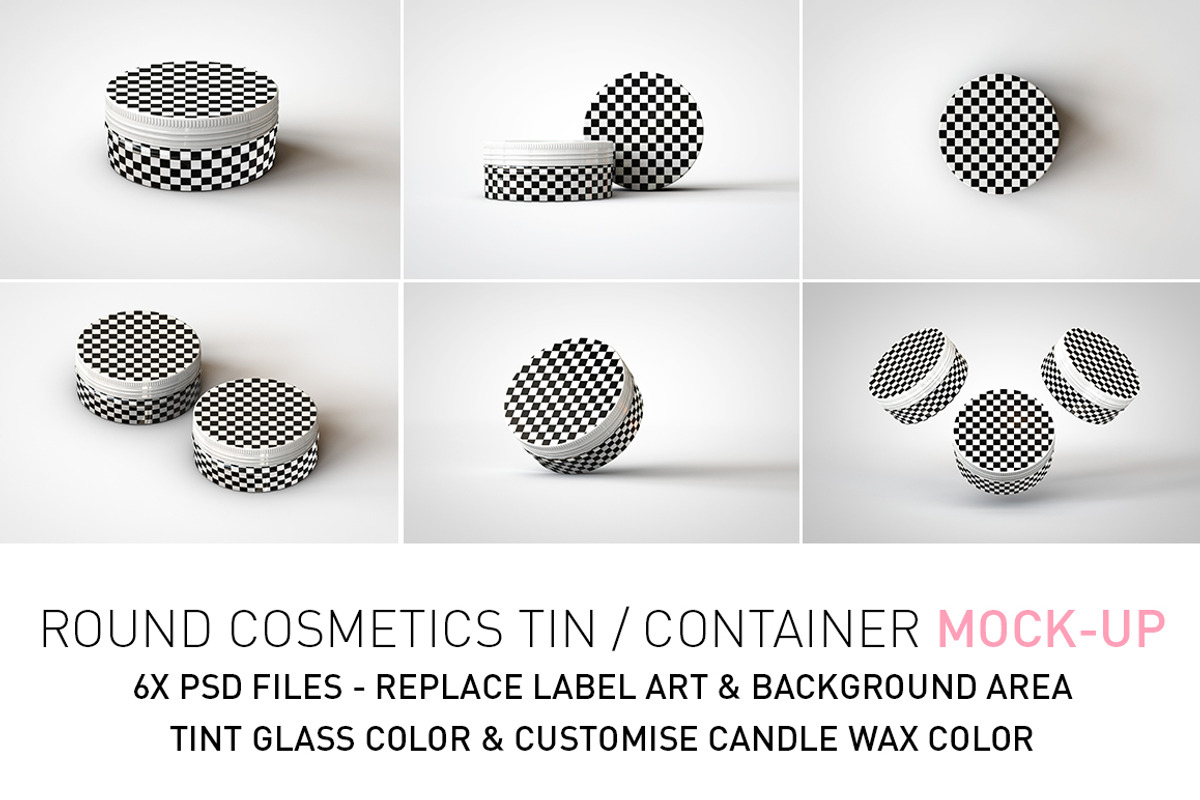 Round Cosmetic Tin Mock-Up, a Cups & Container Mockup by TSOBG (Photo 2 of 14)