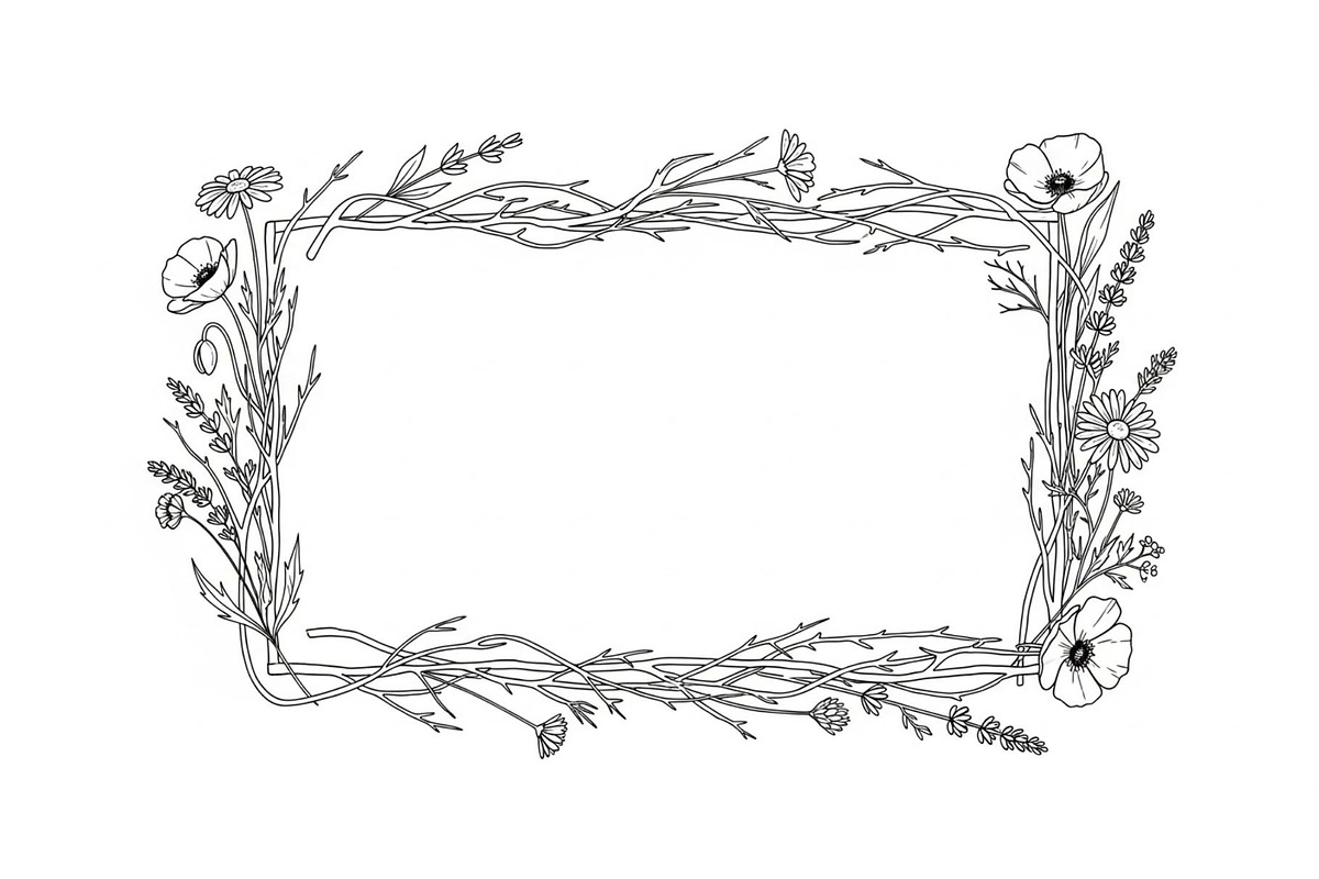 Rustic Floral Frame SVG Bundle, an Illustration by jahid234 (Photo 7 of 31)