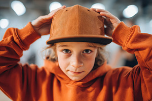 Young boy in cap and hoodie, a Sports & Recreation Photo by AlyaAnd