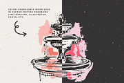 Hand Drawn Fountain Illustrations, an Object Illustration by The October Creative (Thumbnail 2 of 4)