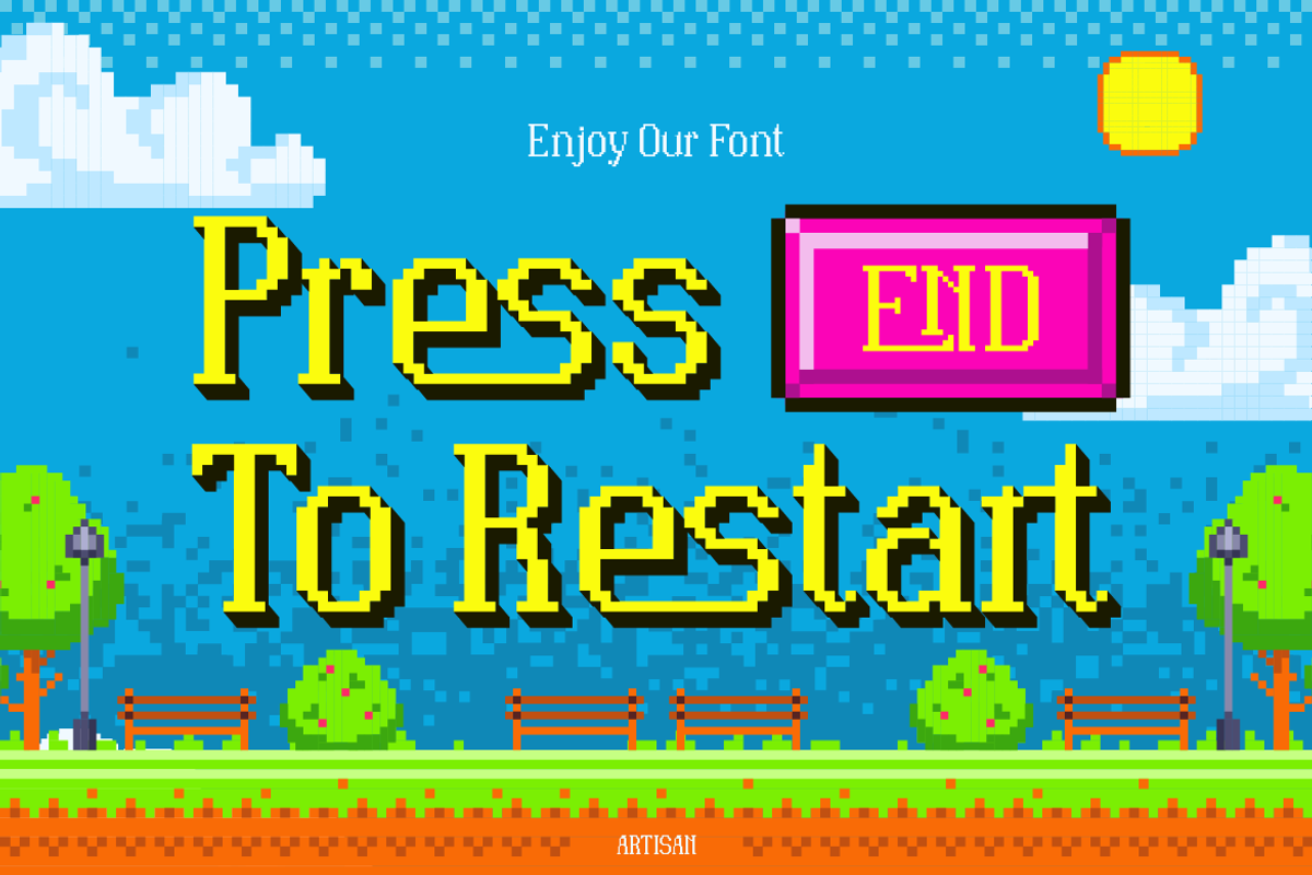 Pixerif - 8 Bit Gaming Font, a Font by Artisan Themes (Photo 12 of 12)