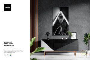 Aluminium Metal Print Mockup Scene, a Household Mockup by Creatsy