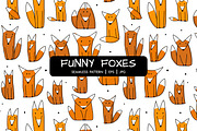 Funny foxes, seamless pattern, an Animal Illustration by Kudryashka (Thumbnail 1 of 3)