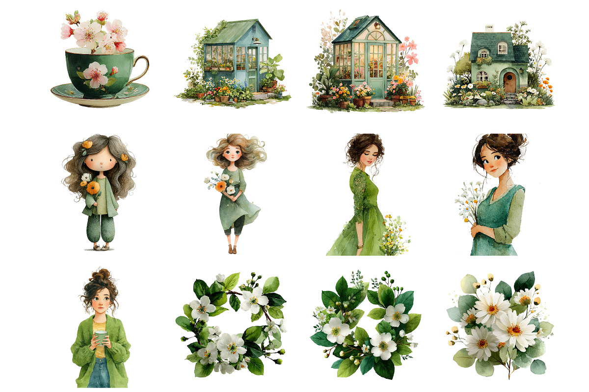 Watercolor Spring Clipart, an Illustration by DreamArtGraphic (Photo 3 of 4)