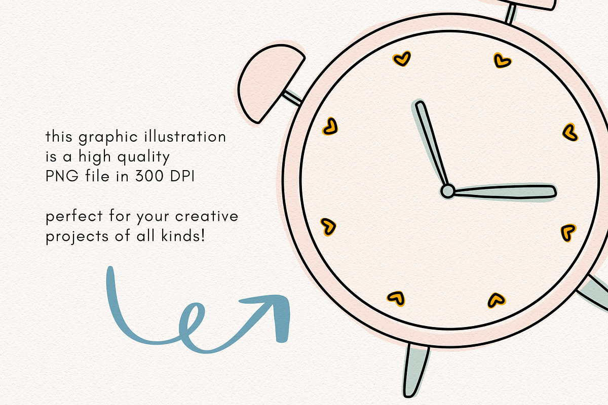 Pink clock clipart illustration, an Illustration by Allyson Johnson (Photo 3 of 3)