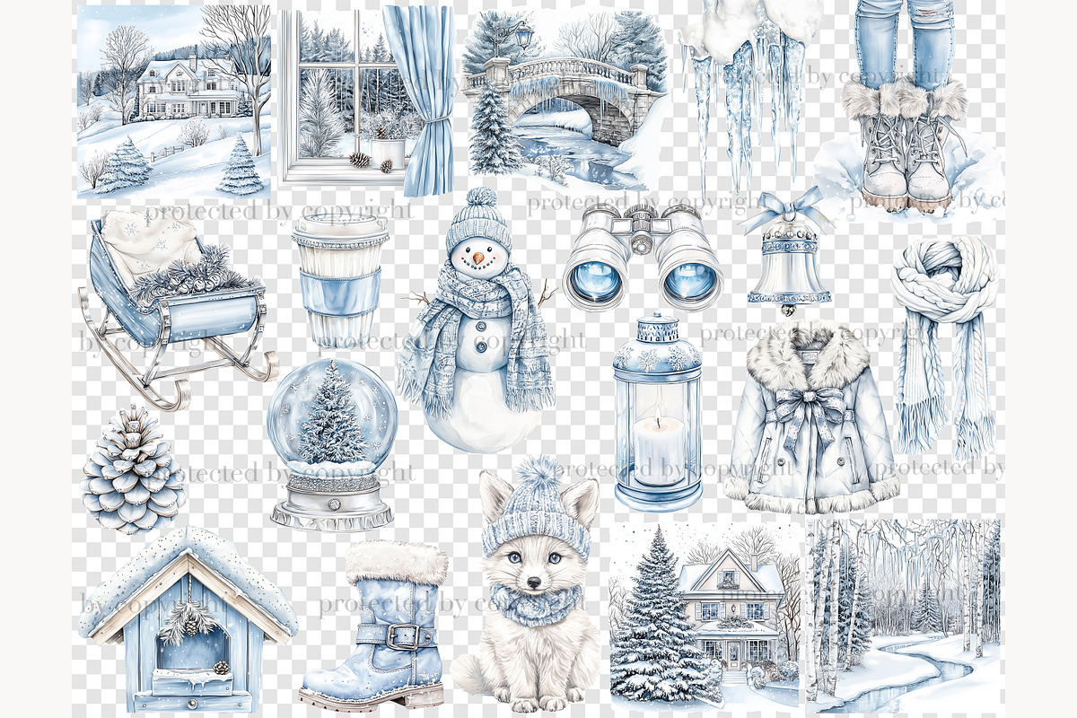 Winter Wonderland Clip Art Bundle, a Person Illustration by GlamArtZhanna (Photo 7 of 8)