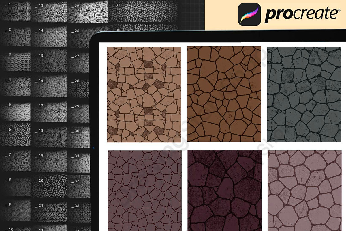 120 Procreate Stone Textures Brushes, a Brush Add-On by DrawingStoryShop (Photo 4 of 6)