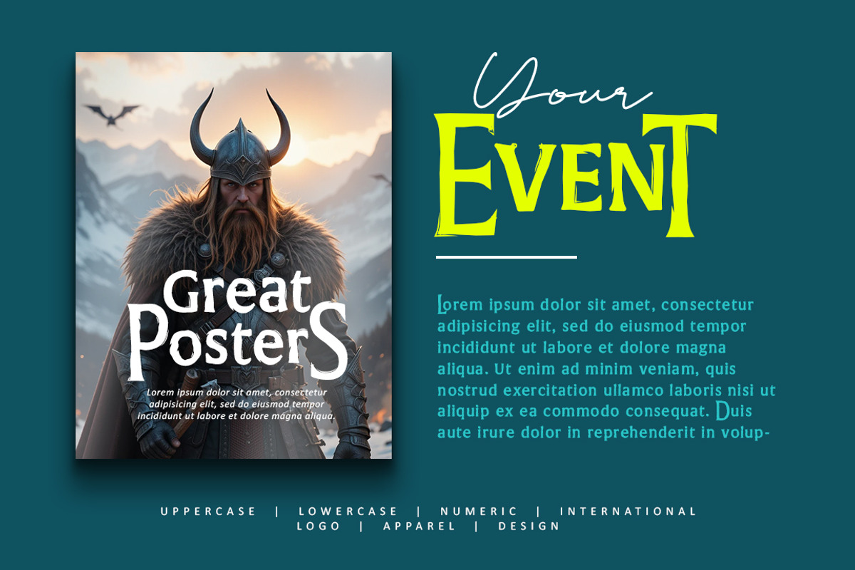 Dark Viking Font, a Serif Font by yantodesign (Photo 6 of 9)