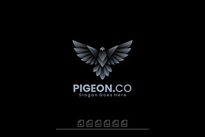 Logo Pigeon Gradient Colorful Style