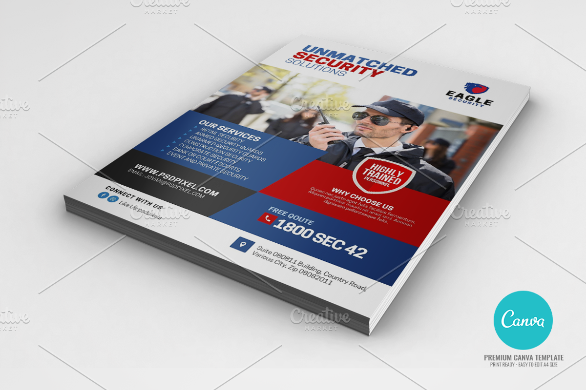 Security Company Canva Flyer, a Flyer Template by PSDPixel (Photo 2 of 4)