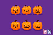 Halloween Pumpkin Head Collection, a Decorative Illustration by MISS CHATZ (Thumbnail 2 of 3)