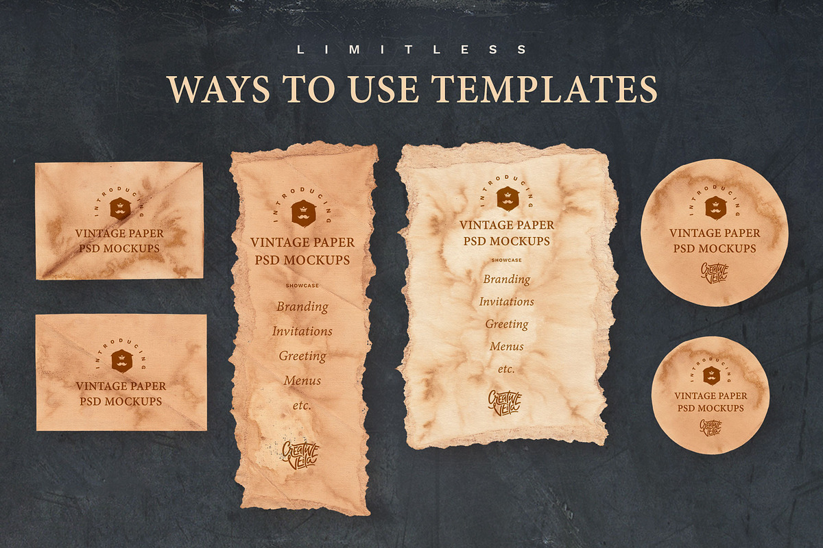Vintage Paper Mockup Set, a Product Mockup by Creative Veila (Photo 7 of 7)